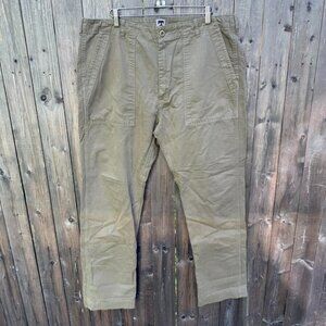 Tellason Men’s Fatigue Olive Herringbone Pants 36x30